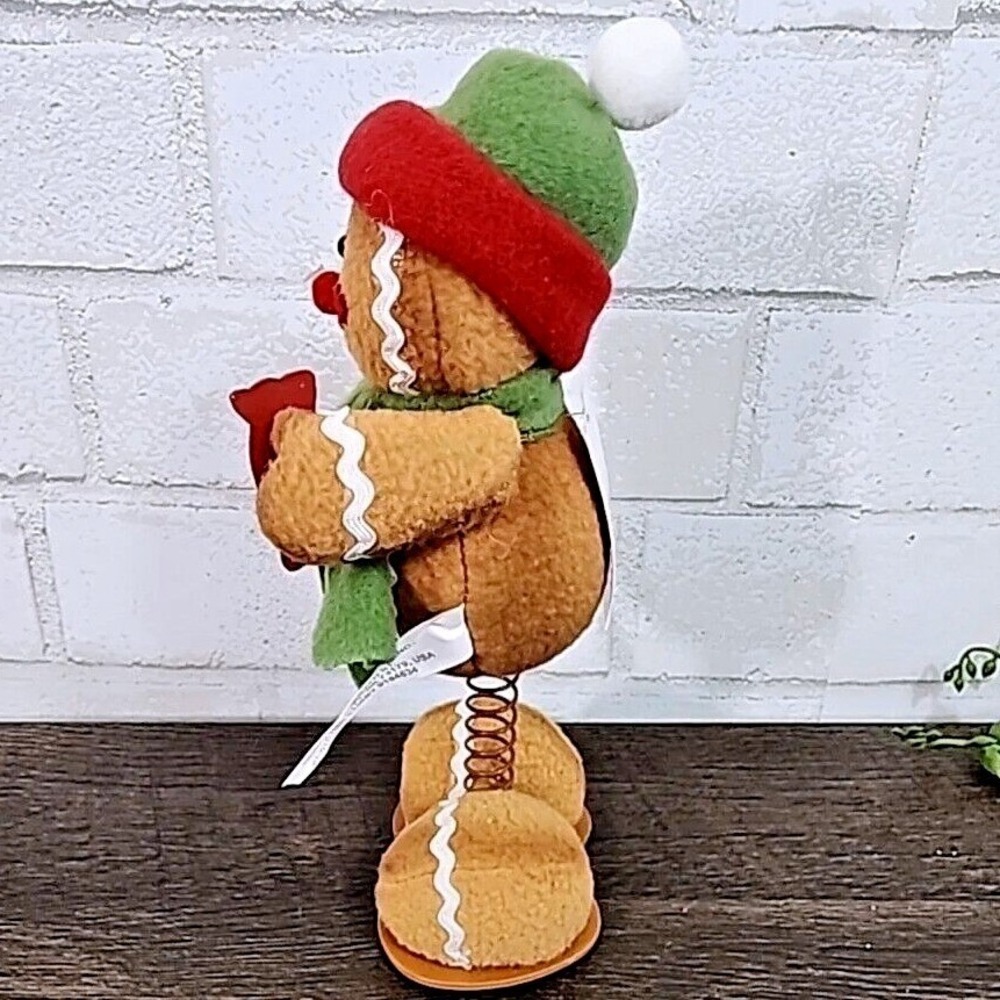 Gingerbread Man Plush Shelf Sitter Wiggler Christmas Tabletop Home Decor 9" NEW - Picture 3 of 8